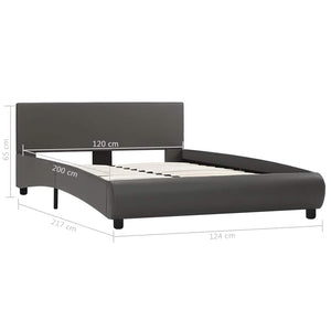 vidaXL LED Bed Frame Grey Faux Leather 120x200 cm