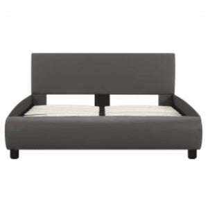 vidaXL LED Bed Frame Grey Faux Leather 140x200 cm
