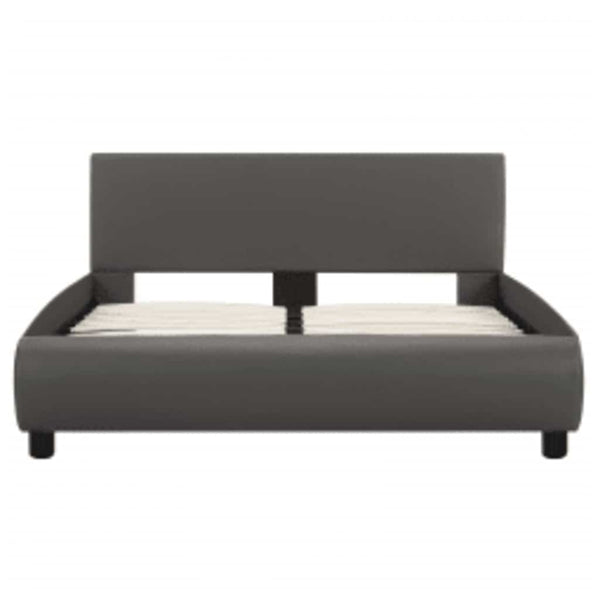 vidaXL LED Bed Frame Grey Faux Leather 140x200 cm
