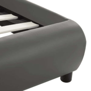 vidaXL LED Bed Frame Grey Faux Leather 140x200 cm