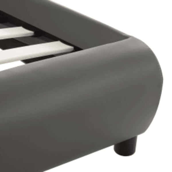 vidaXL LED Bed Frame Grey Faux Leather 140x200 cm