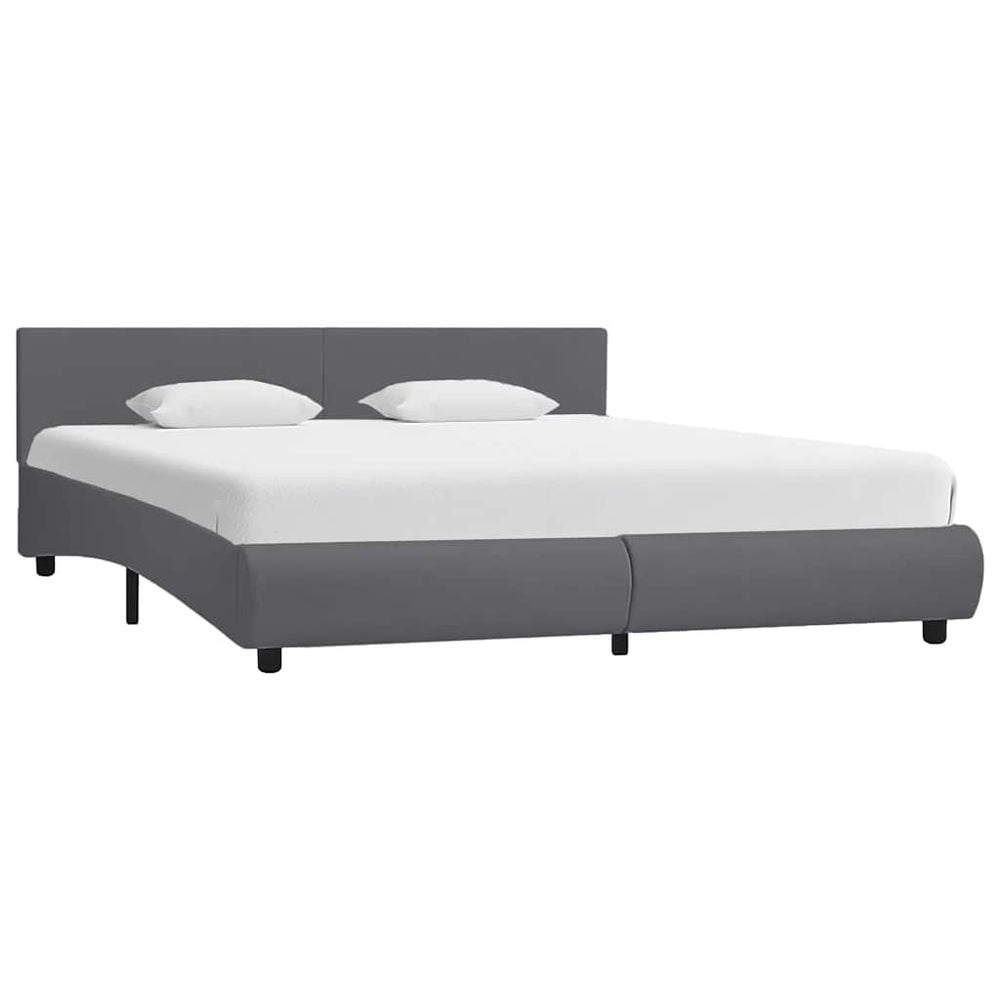vidaXL Bed Frame with LED Gray Faux Leather 180x200 cm