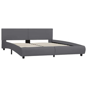 vidaXL Bed Frame with LED Gray Faux Leather 180x200 cm