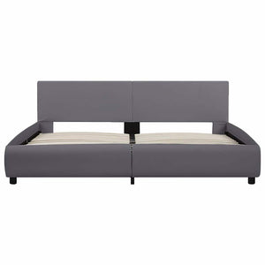 vidaXL Bed Frame with LED Gray Faux Leather 180x200 cm