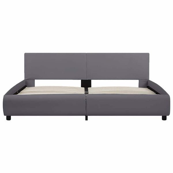 vidaXL Bed Frame with LED Gray Faux Leather 180x200 cm