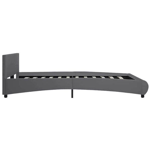 vidaXL Bed Frame with LED Gray Faux Leather 180x200 cm