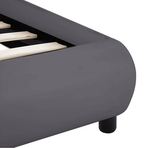 vidaXL Bed Frame with LED Gray Faux Leather 180x200 cm