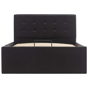 vidaXL Hydraulic Storage Bed Black Faux Leather 90x200 cm