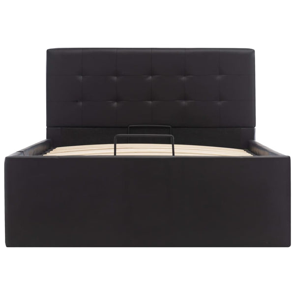 vidaXL Hydraulic Storage Bed Black Faux Leather 100x200 cm