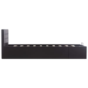 vidaXL Hydraulic Storage Bed Black Faux Leather 100x200 cm