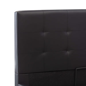 vidaXL Hydraulic Storage Bed Black Faux Leather 100x200 cm