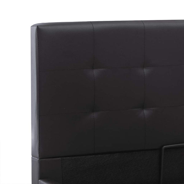 vidaXL Hydraulic Storage Bed Black Faux Leather 120x200 cm