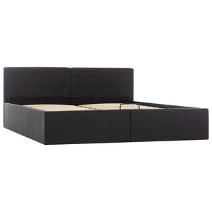vidaXL Hydraulic Storage Bed Black Faux Leather 160×200 cm