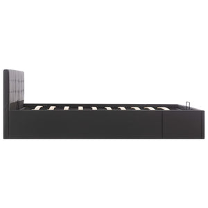 vidaXL Hydraulic Storage Bed Black Faux Leather 160×200 cm