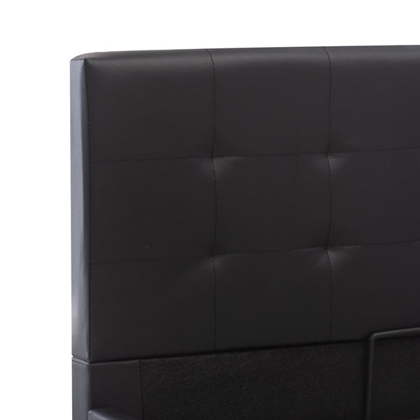 vidaXL Hydraulic Storage Bed Black Faux Leather 160×200 cm