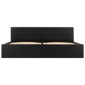 vidaXL Hydraulic Storage Bed Black Faux Leather 180×200 cm