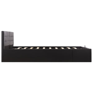 vidaXL Hydraulic Storage Bed Black Faux Leather 180×200 cm