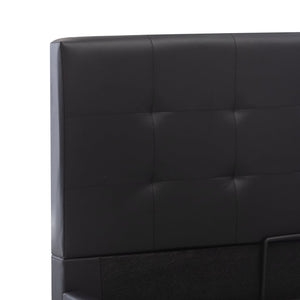 vidaXL Hydraulic Storage Bed Black Faux Leather 180×200 cm