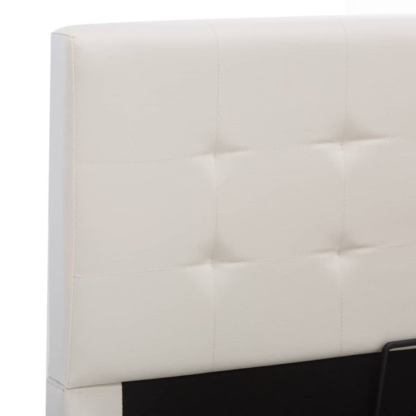 vidaXL Hydraulic Storage Bed White Faux Leather 100x200 cm