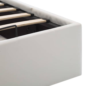 vidaXL Hydraulic Storage Bed White Faux Leather 100x200 cm