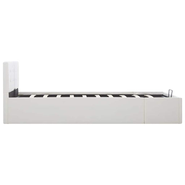 vidaXL Storage Bed Hydraulic White Faux Leather 120x200 cm