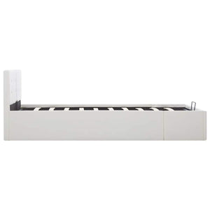 vidaXL Storage Bed Hydraulic White Faux Leather 120x200 cm