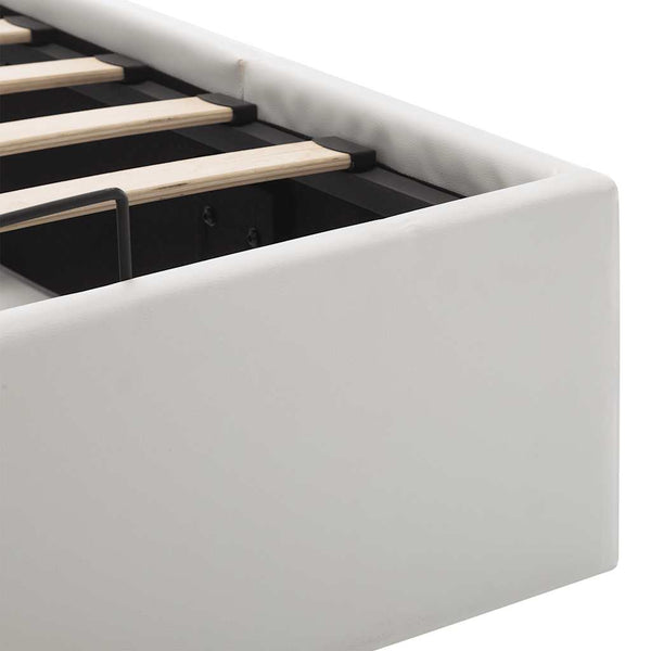 vidaXL Storage Bed Hydraulic White Faux Leather 120x200 cm