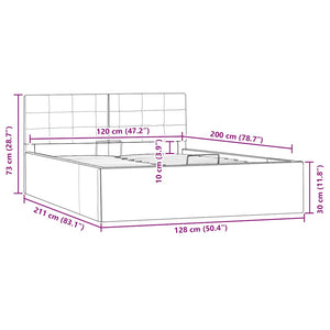 vidaXL Storage Bed Hydraulic White Faux Leather 120x200 cm
