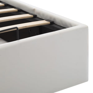 vidaXL Hydraulic Storage Bed White Faux Leather 140x200 cm