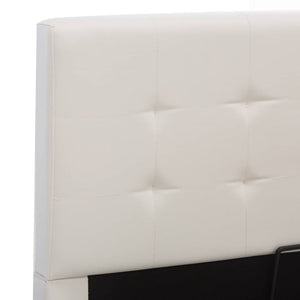 vidaXL Storage Bed with Hydraulic Lift White Faux Leather 160x200 cm