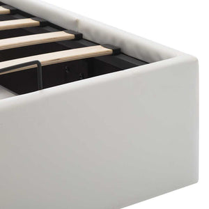 vidaXL Hydraulic Storage Bed White Faux Leather 180×200 cm