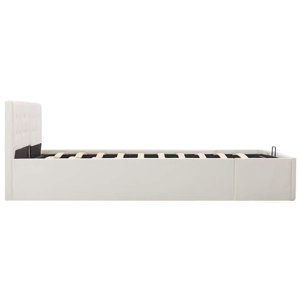 vidaXL Hydraulic Storage Bed White Faux Leather 180×200 cm