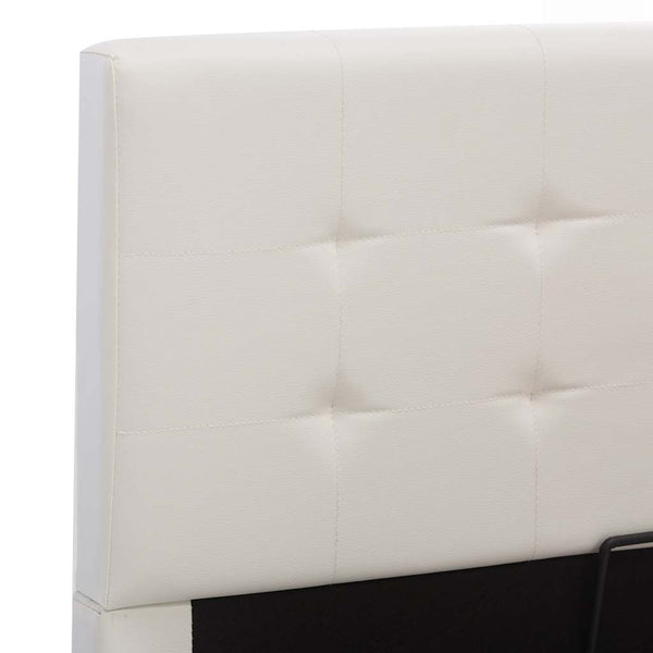 vidaXL Hydraulic Storage Bed White Faux Leather 180×200 cm