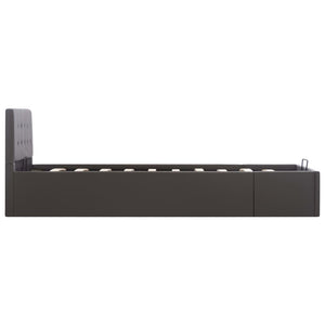 vidaXL Hydraulic Storage Bed Grey Faux Leather 90x200 cm