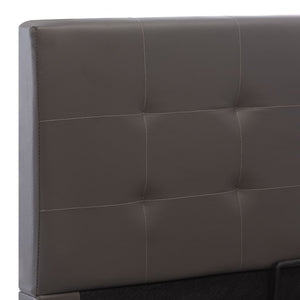 vidaXL Hydraulic Storage Bed Grey Faux Leather 90x200 cm