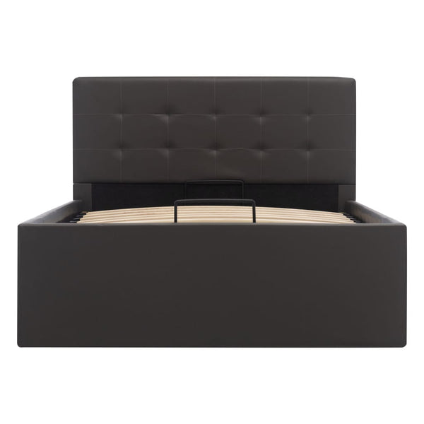 vidaXL Hydraulic Storage Bed Grey Faux Leather 100x200 cm