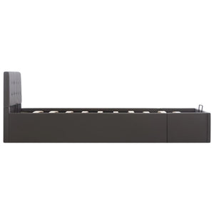 vidaXL Hydraulic Storage Bed Grey Faux Leather 100x200 cm