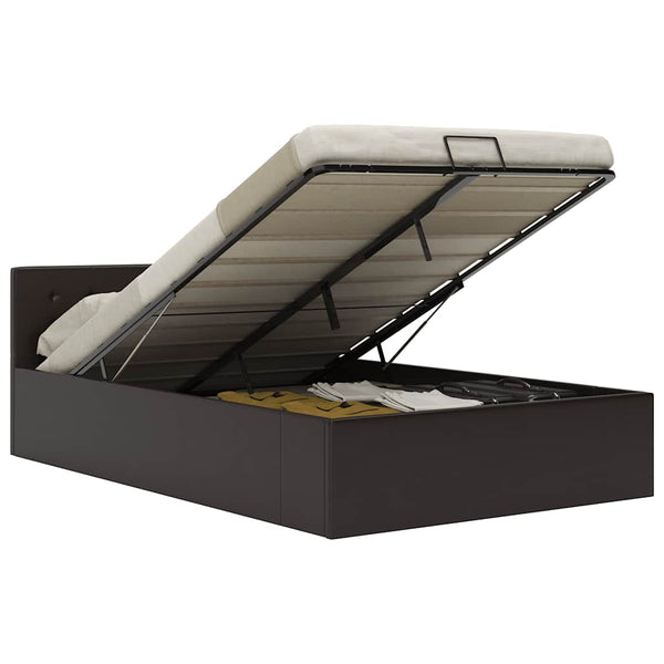 vidaXL Hydraulic Storage Bed Grey Faux Leather 120x200 cm
