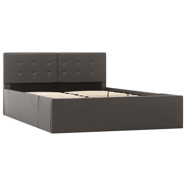 vidaXL Hydraulic Storage Bed Grey Faux Leather 120x200 cm