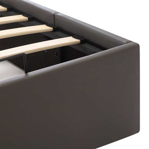 vidaXL Hydraulic Storage Bed Grey Faux Leather 120x200 cm