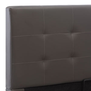 vidaXL Hydraulic Storage Bed Grey Faux Leather 140x200 cm