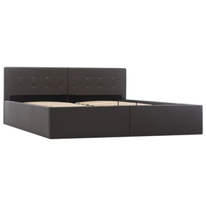 vidaXL Storage Bed Hydraulic Grey Faux Leather 160×200cm