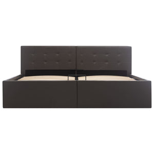 vidaXL Storage Bed Hydraulic Grey Faux Leather 160×200cm