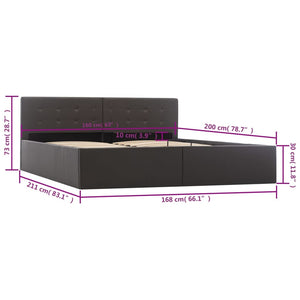 vidaXL Storage Bed Hydraulic Grey Faux Leather 160×200cm