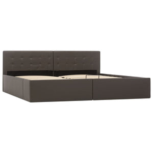 vidaXL Hydraulic Storage Bed Grey Faux Leather 180x200 cm