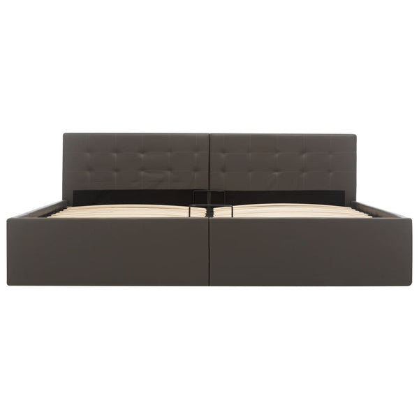 vidaXL Hydraulic Storage Bed Grey Faux Leather 180x200 cm