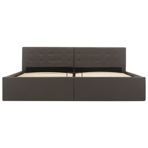 vidaXL Hydraulic Storage Bed Grey Faux Leather 180x200 cm