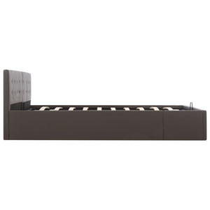 vidaXL Hydraulic Storage Bed Grey Faux Leather 180x200 cm