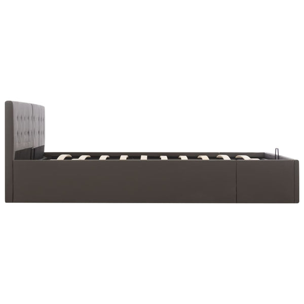 vidaXL Hydraulic Storage Bed Grey Faux Leather 180x200 cm