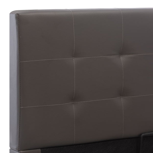 vidaXL Hydraulic Storage Bed Grey Faux Leather 180x200 cm